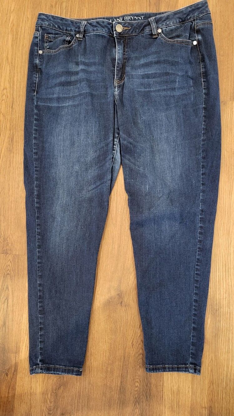 Lane Bryant Jeans Womens 18 Blue Mid Rise Super Stretch Skinny Ankle